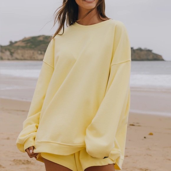Daily Drills Tops - Daily Drills Unisex Oversized Crew - Lemonade